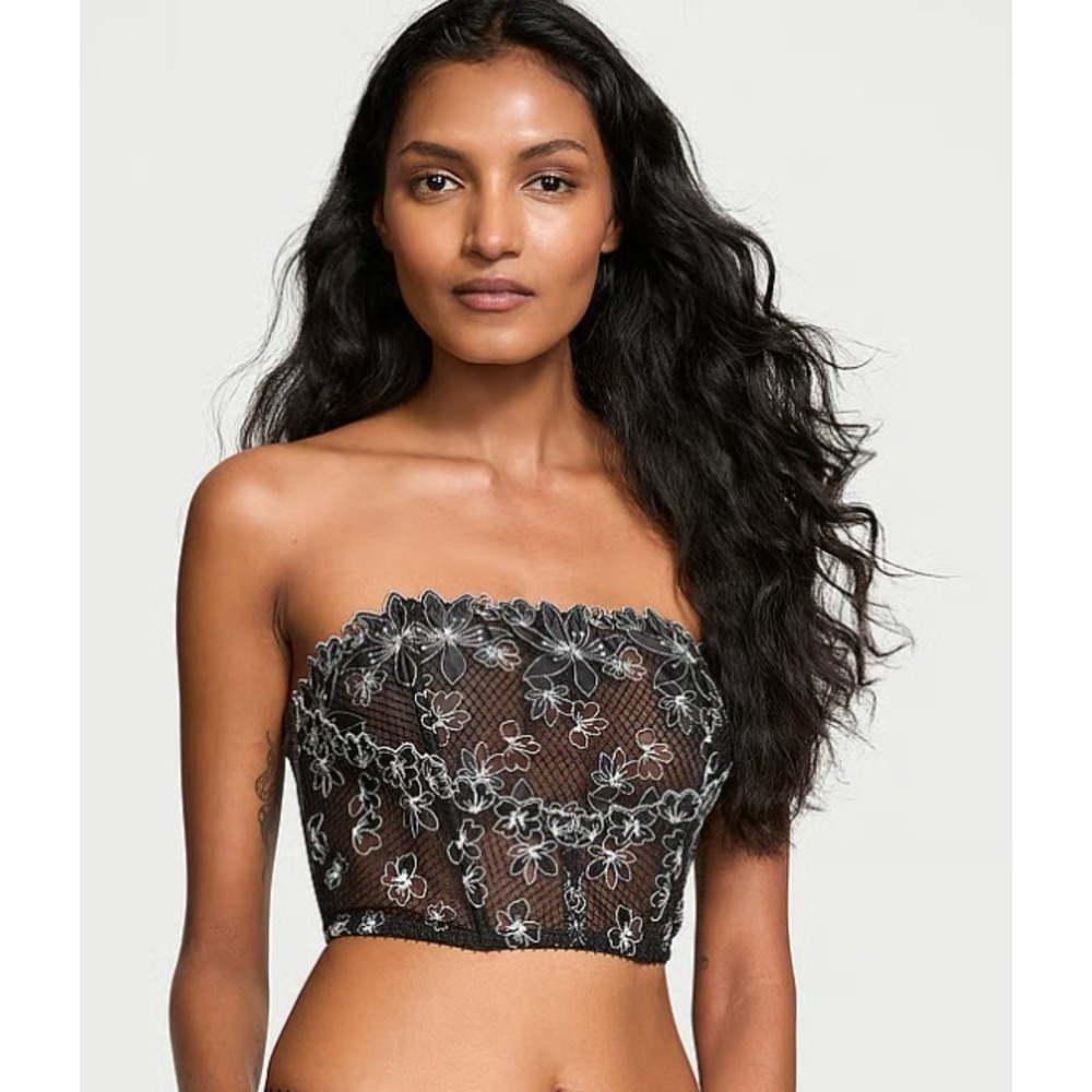 Victoria Secret Very Sexy Ziggy Glam Embroidery Corset Top Size XL Black New